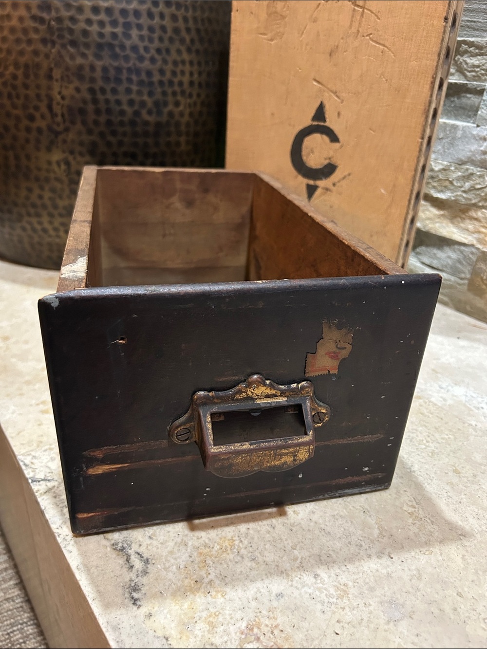 vintage industrial hardware cabinet drawer